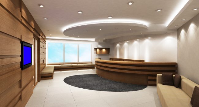 Entrance area of an office with modern decoration