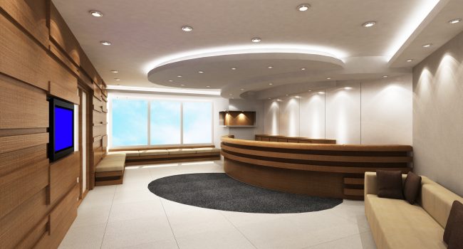 Entrance area of an office with modern decoration
